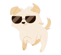 Puppy Sunglasses Sticker by Fern