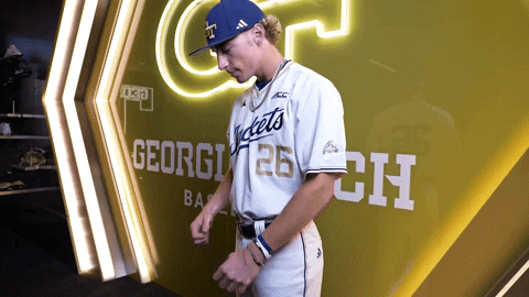 Georgia Tech Baseball GIF by Georgia Tech Yellow Jackets