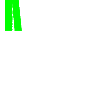 Text gif. Neon green letters fall in, reading, "Kosher, don't know her."