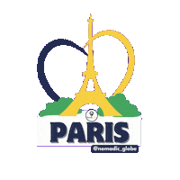 nomadicglobe paris globe nomadic nomadicglobe Sticker