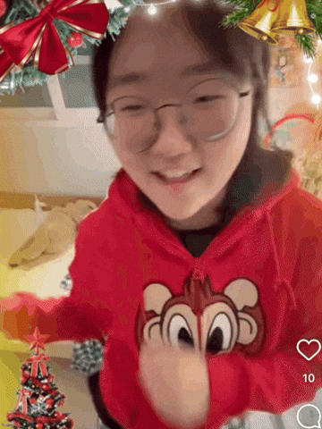 swiminalake christmas red kid ladybug GIF