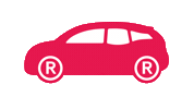 Rotes Auto Sticker by RIEGG Fotostudio