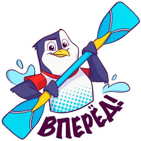 Penguin Kayaking Sticker by AAACUP