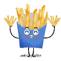 Happy French Fries Sticker by Sylvia Boomer Yang