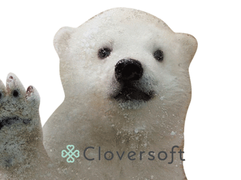 polar bear hello Sticker by Cloversoft