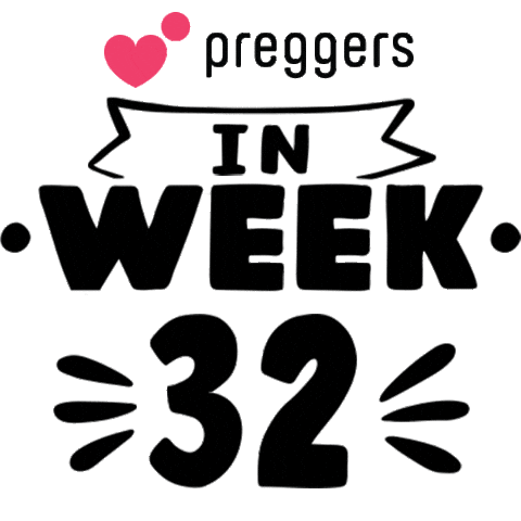 Pregnancy 32 Weeks Sticker by Preggers