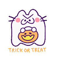 Trick Or Treat Cat Sticker