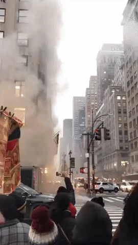 Newsstand Catches Fire on on New York's 42nd Avenue