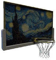 van gogh basketball STICKER by Scott Gelber