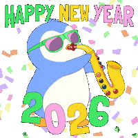 New Year Penguin Sticker by Pudgy Penguins