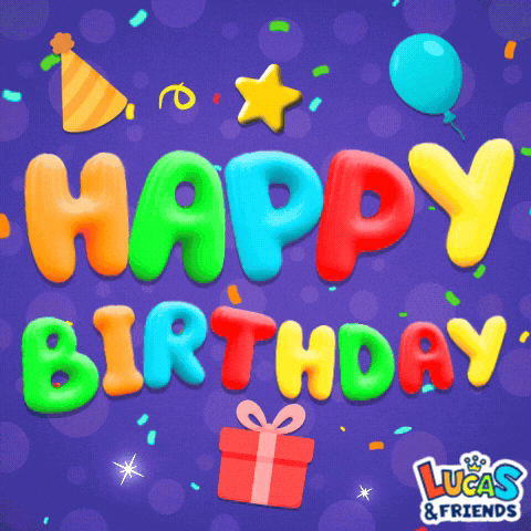 Happy Birthday Celebration GIF by Lucas and Friends by RV AppStudios