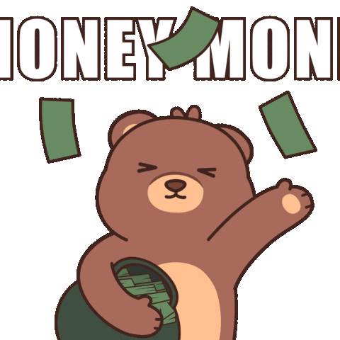 Im Rich Teddy Bear Sticker by BEARISH