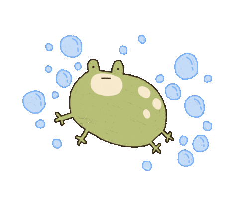 poppitoe giphyupload frog bubbles froggy Sticker
