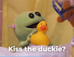 Kiss the duckie?