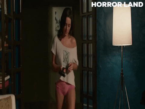 horrordotland giphygifmaker knickers lock and load horror land GIF