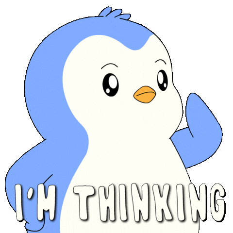 Let Me Think Sticker by Pudgy Penguins