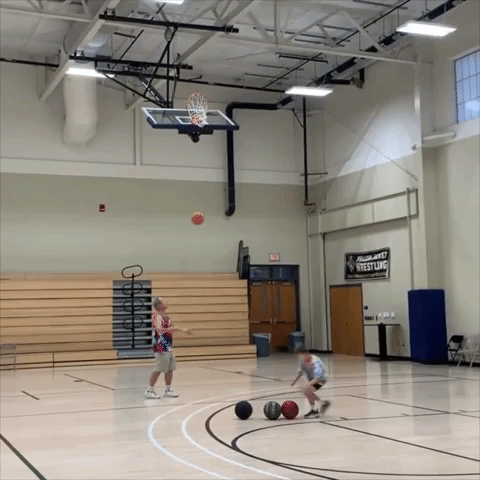 Young Baller Learns Some Trick Shots