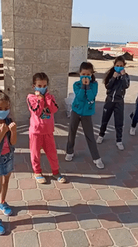 Girl Boxers Train on Gaza City Beach During Coronavirus Lockdown