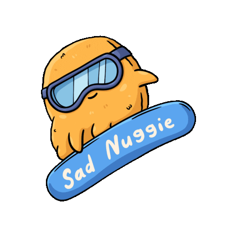 Snowboarding Chicken Nugget Sticker by Sad Nuggie