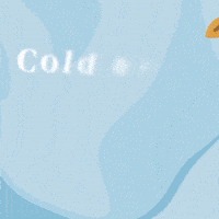 Sponsored gif. Two cans of Starbucks Vanilla Sweet Cream Cold Brew with a Starbucks green drop shadow appear with a lively graphic message on a breezy blue background, an autumn leaf dancing through as if on a flurry of wind. Text, "It's always cold brew season." 