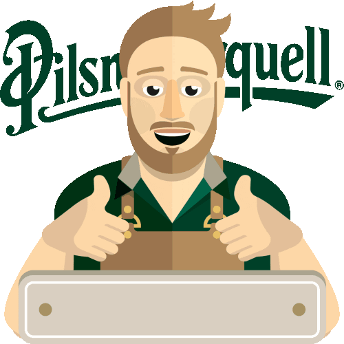 Pilsner_Urquell giphyupload beer like festival Sticker