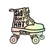 rollermanic love hate sk8 holographic Sticker