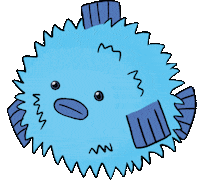 DioChama animal fish fluffy pufferfish Sticker