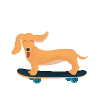 DidiSunshine happy fun dog skate Sticker