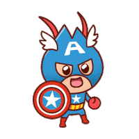 happy captain america Sticker by Shopee