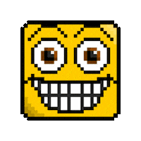 Happy 8 Bit Sticker by Deadstream