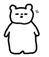 Tired Bear Sticker