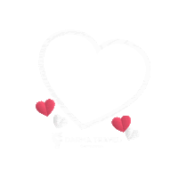 darmatraveltr love heart red frame Sticker