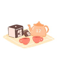 17beautyhouse relax tea chocolate lovely Sticker