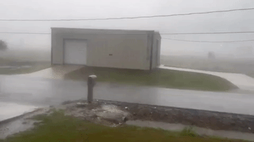 Driving Rain Lashes Larose, Louisiana
