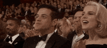 rami malek cheering GIF by The Academy Awards