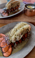 Lobster Tail drizzled with garlic tarragon butter