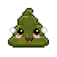 Pixel Shitting Sticker by Poopies.io