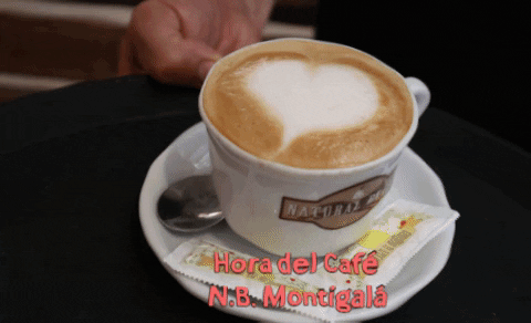 cafenaturalblendmontigala giphygifmaker cafe con leche hora del cafe café natural blend montigalá GIF