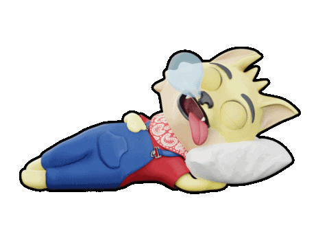 Tired 3D Sticker by Lucky Kat Studios