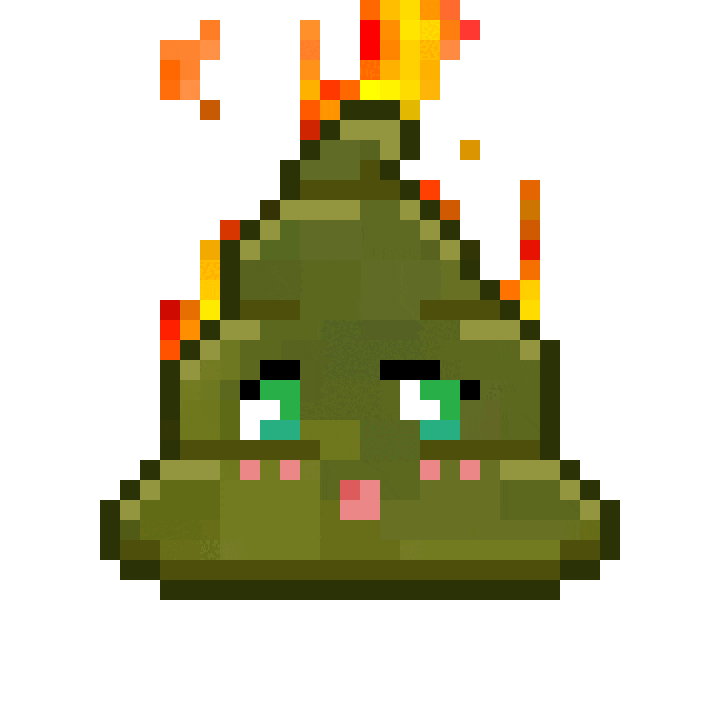 Pixel Shitting Sticker by Poopies.io