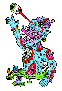Three Amigos Monster Sticker by Russell Taysom