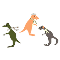 t-rex winter Sticker by Lazzari