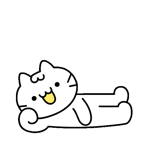Relaxed White Cat Sticker by Mikitti