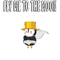 Fly Me To The Moon Love Sticker by Pudgy Penguins