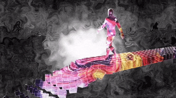 artbydaelok neon aesthetic walking reality GIF