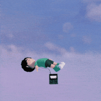 TrencherArt music headphones vibing levitate GIF