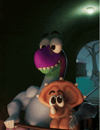 Scared Date Night GIF by Claynosaurz