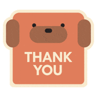 Dog Thank You Sticker by Vanillapup