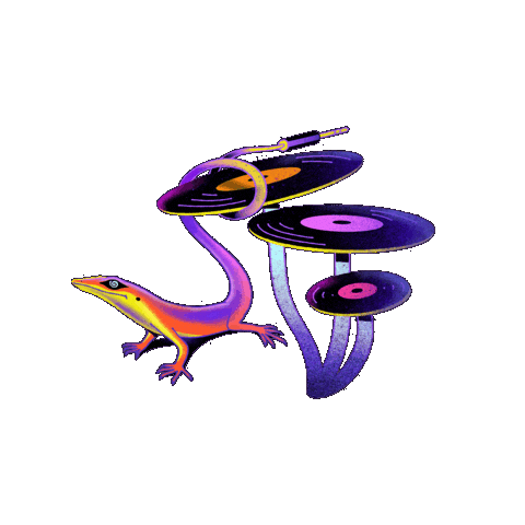 Gecko Viniles Sticker by Mishu_Music