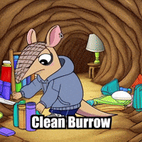 Cleaning Armadillo GIF by Chillo Dillo